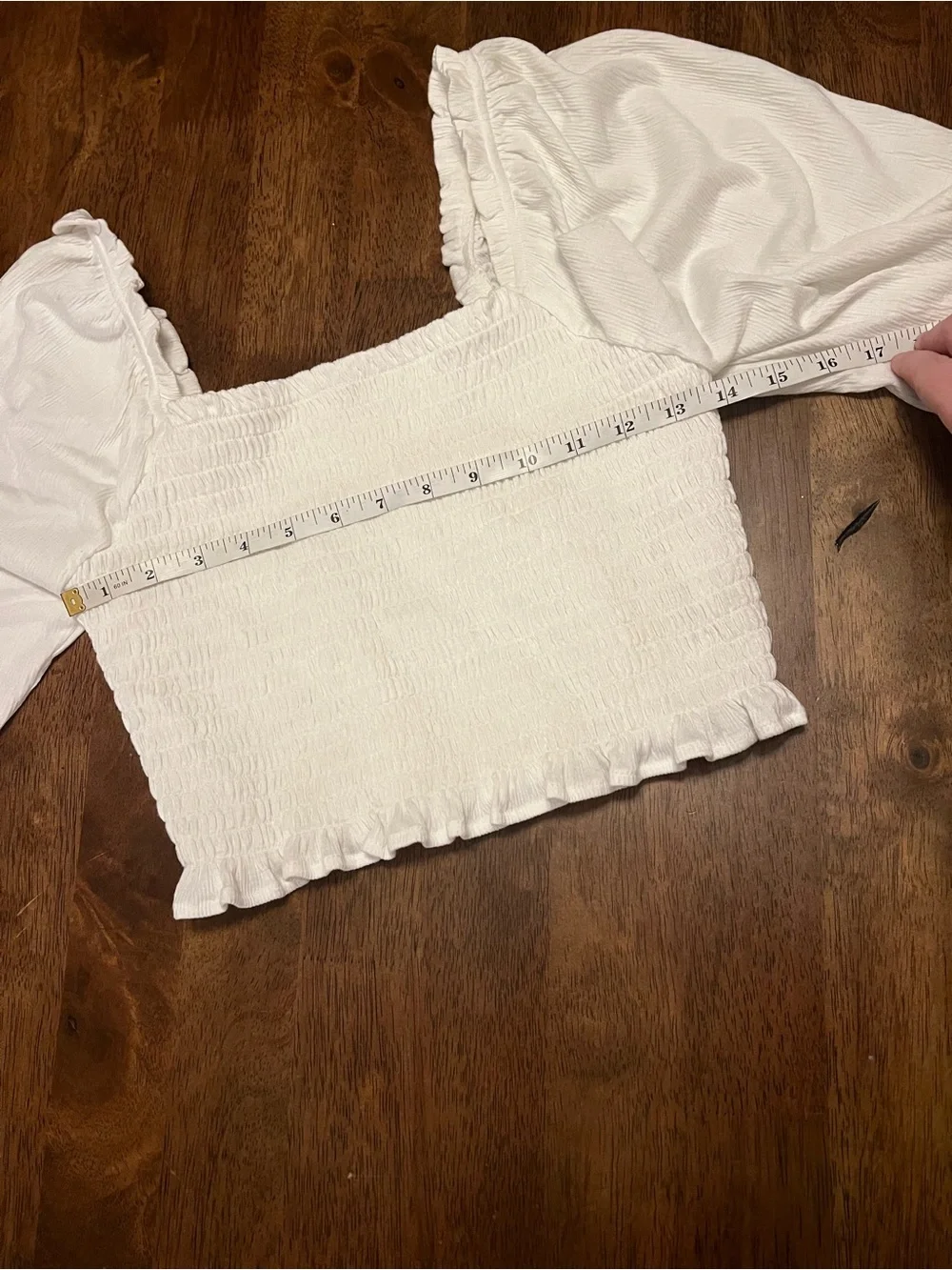 Free People Brencye Ivory Smocked Crop Top Size Small